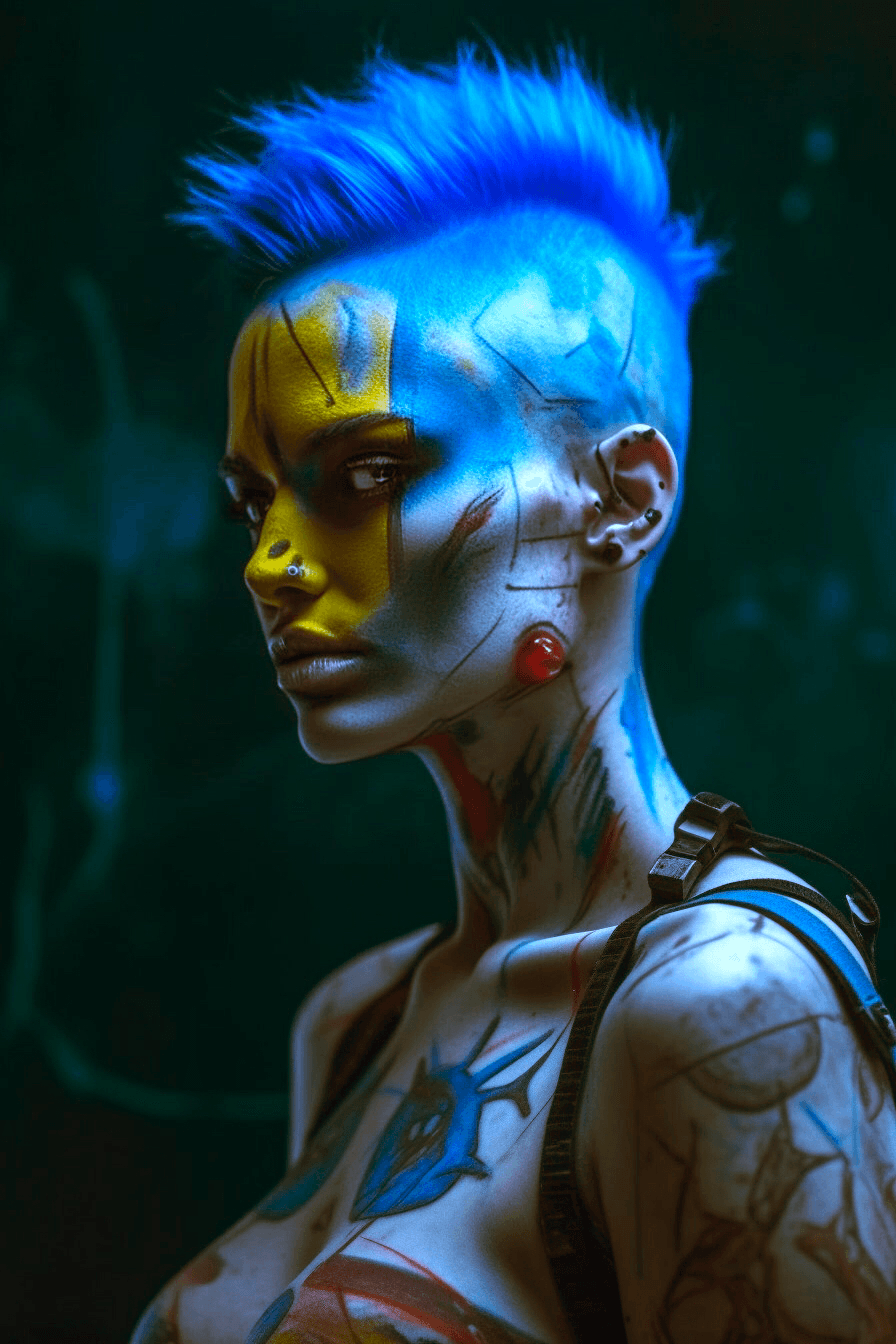 Cyberpunk Girl #278: BLUE Head P.O.W.E.R. 19/20 (AI)