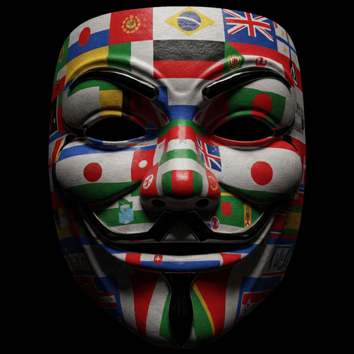 Guy Fawkes mask V Anonymous world Heritage