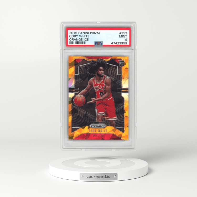 2019 Panini Prizm #253 Coby White - Orange Ice (PSA 9 MINT)