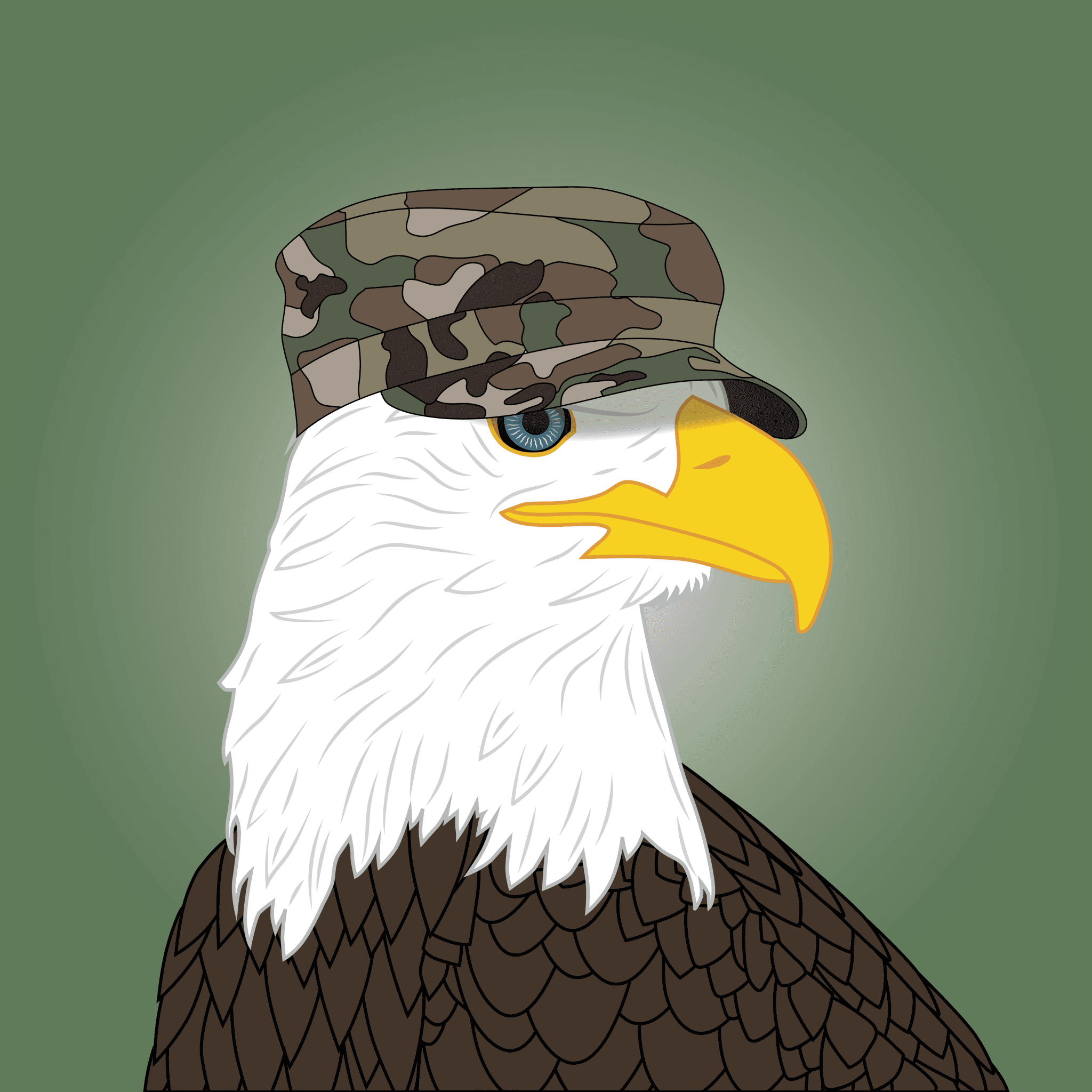 Eagle with Woodland Patrol Cap
