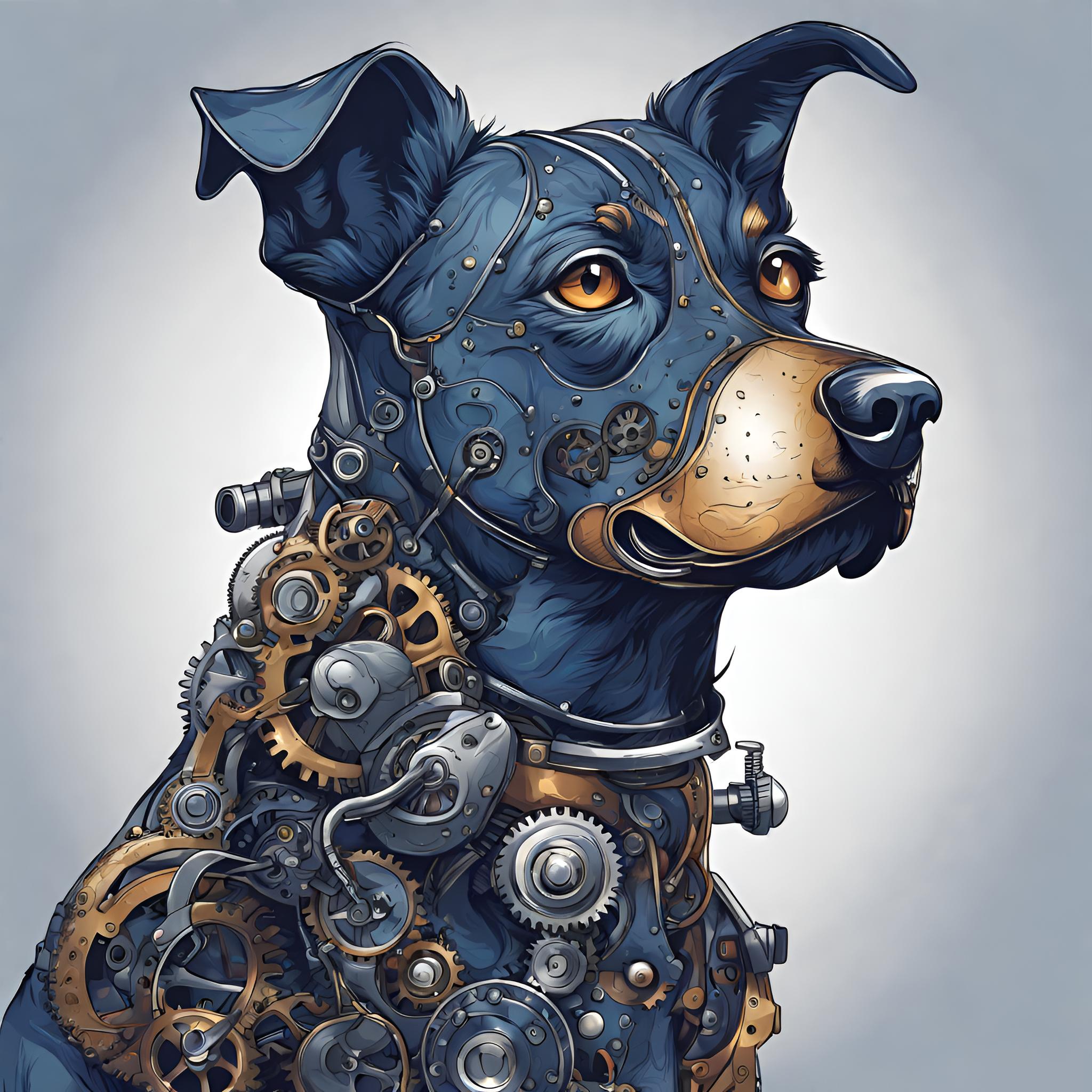 Steampunk dog ai art