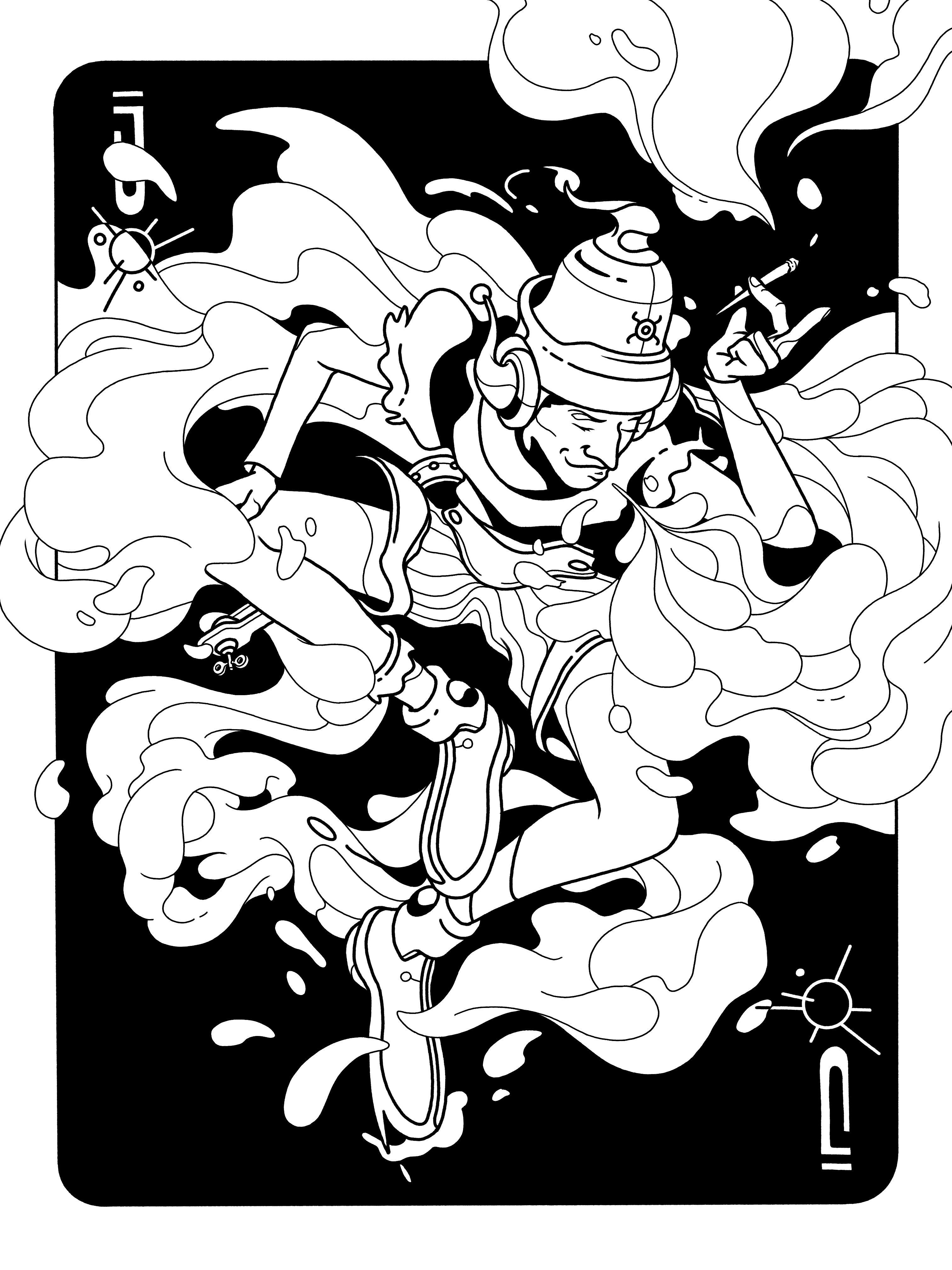 Joker Smoker (Black & White) by DirtyRobot