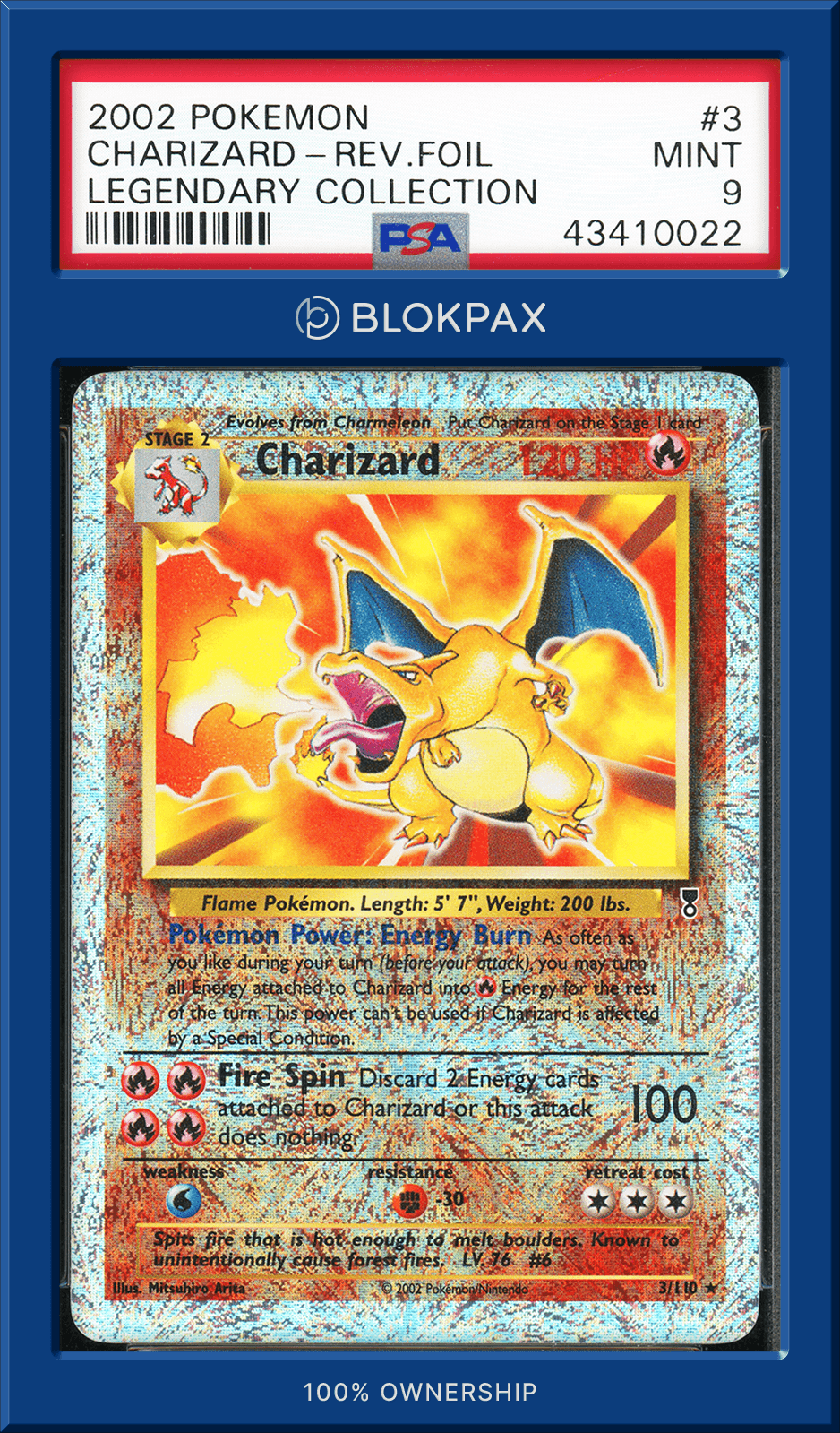 2002 Pokémon Charizard #3 - PSA 9 (Cert: 43410022)