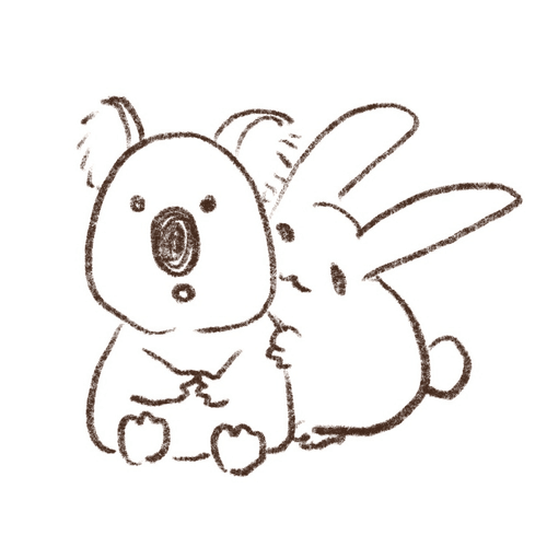 cuddly koala and rabbit