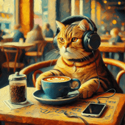 Impressionist Cat - Cappuccino Serenade collection image
