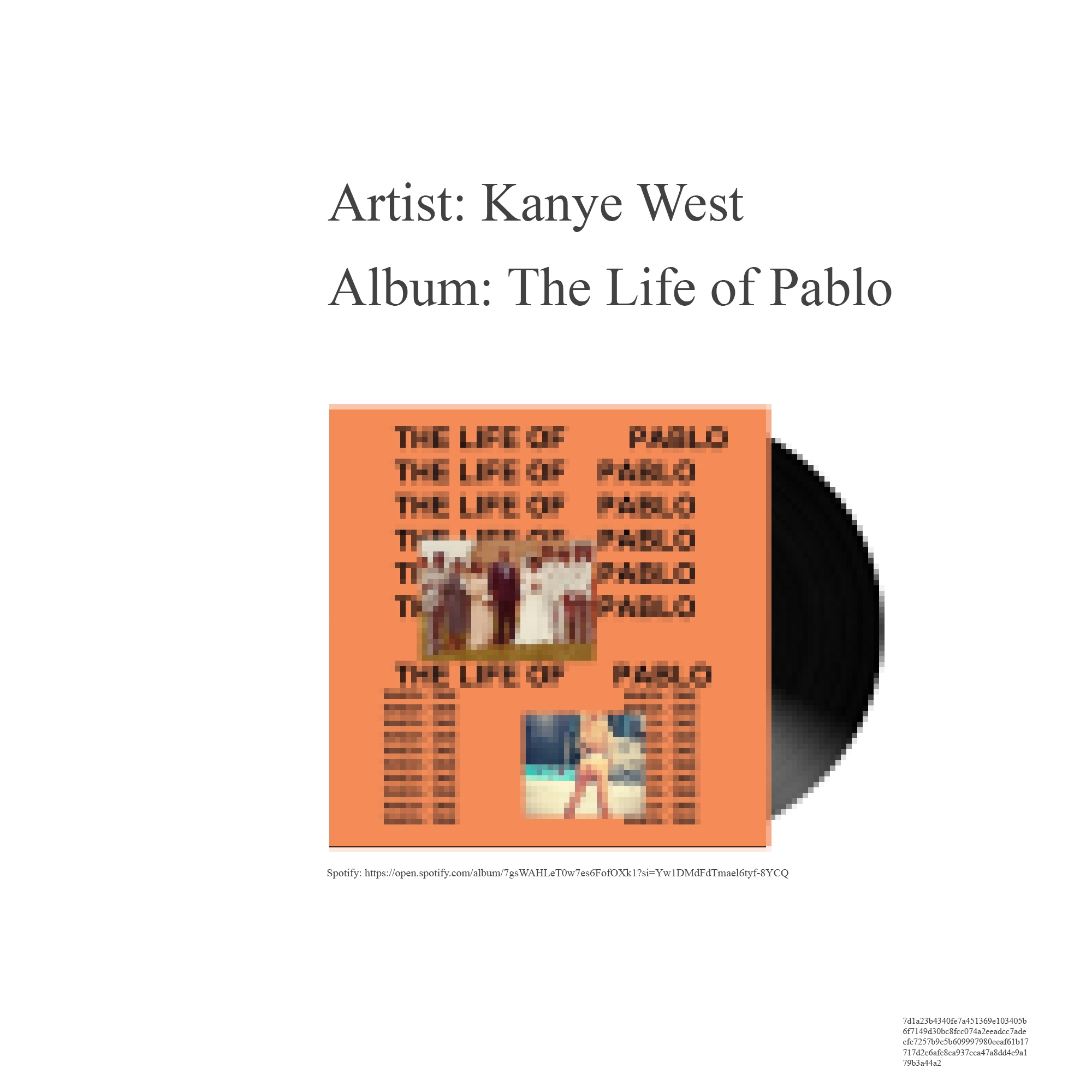 50 Kanye West — The Life of Pablo - NFT Vinyl | OpenSea