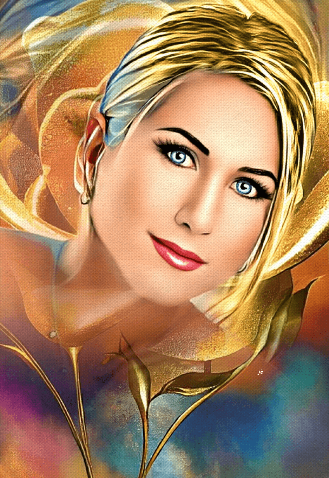 Jennifer Aniston The Magnificent American Golden Flower PopArt ll 2022