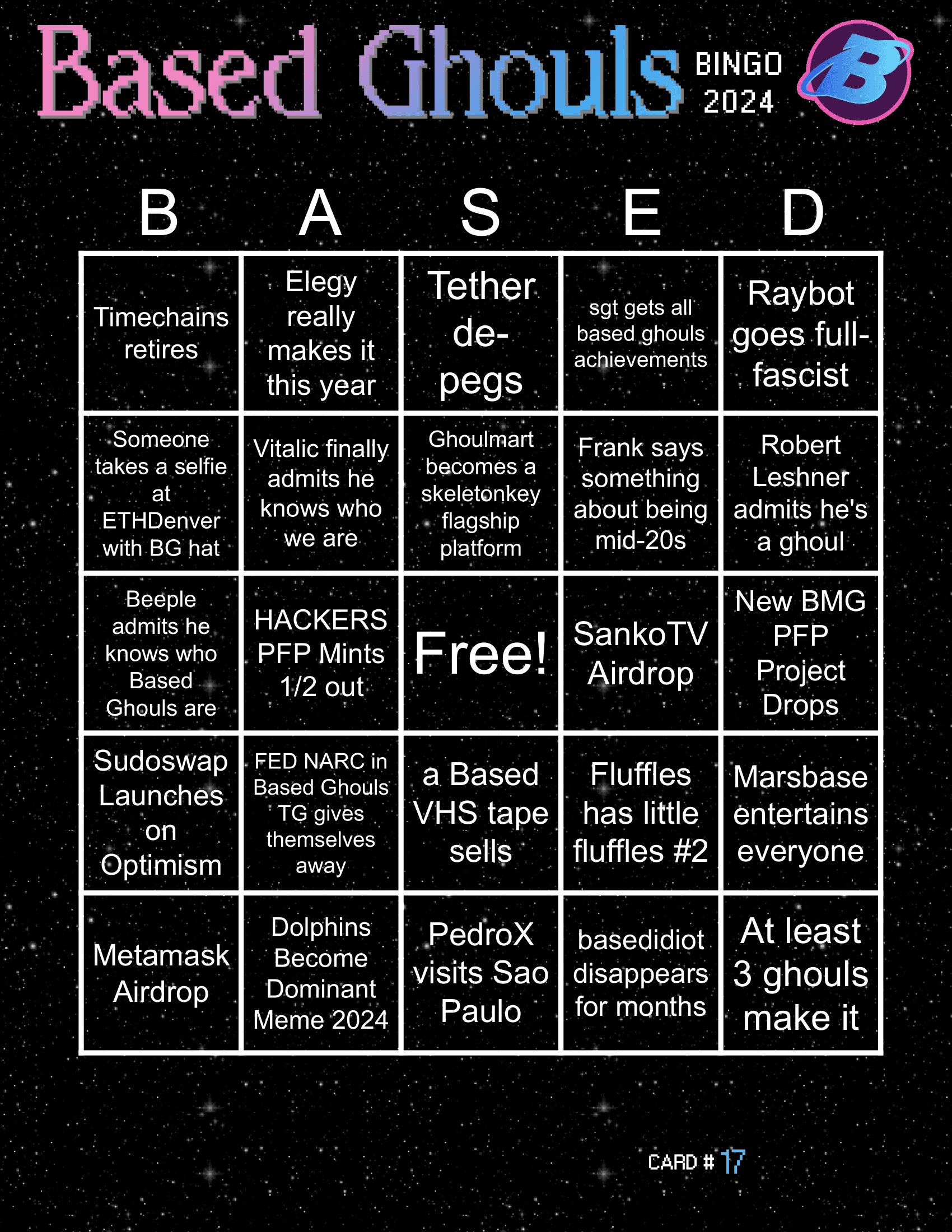 Based Ghouls Bingo 2024