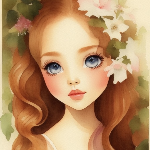 Blue eyed girl painting style