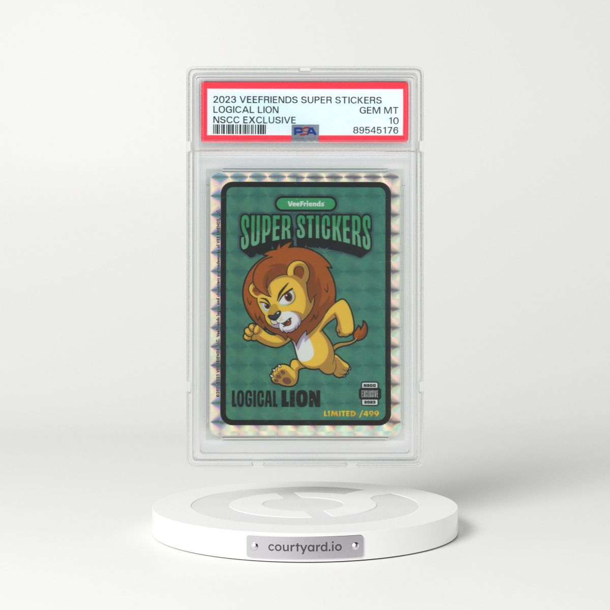 2023 Veefriends Super Stickers Logical Lion - NSCC Exclusive (PSA 10 GEM MINT)