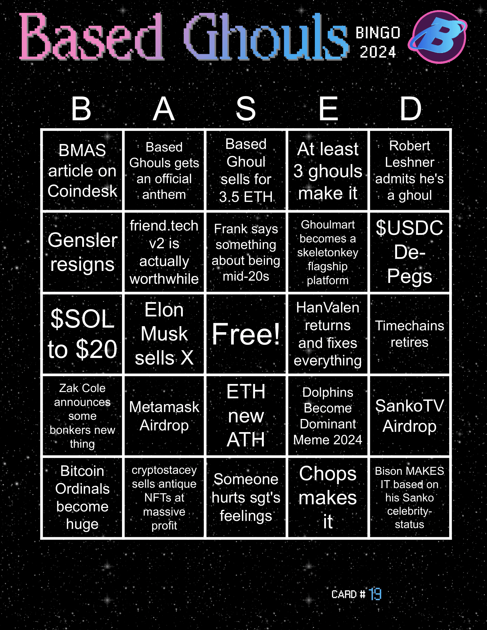 Based Ghouls Bingo 2024