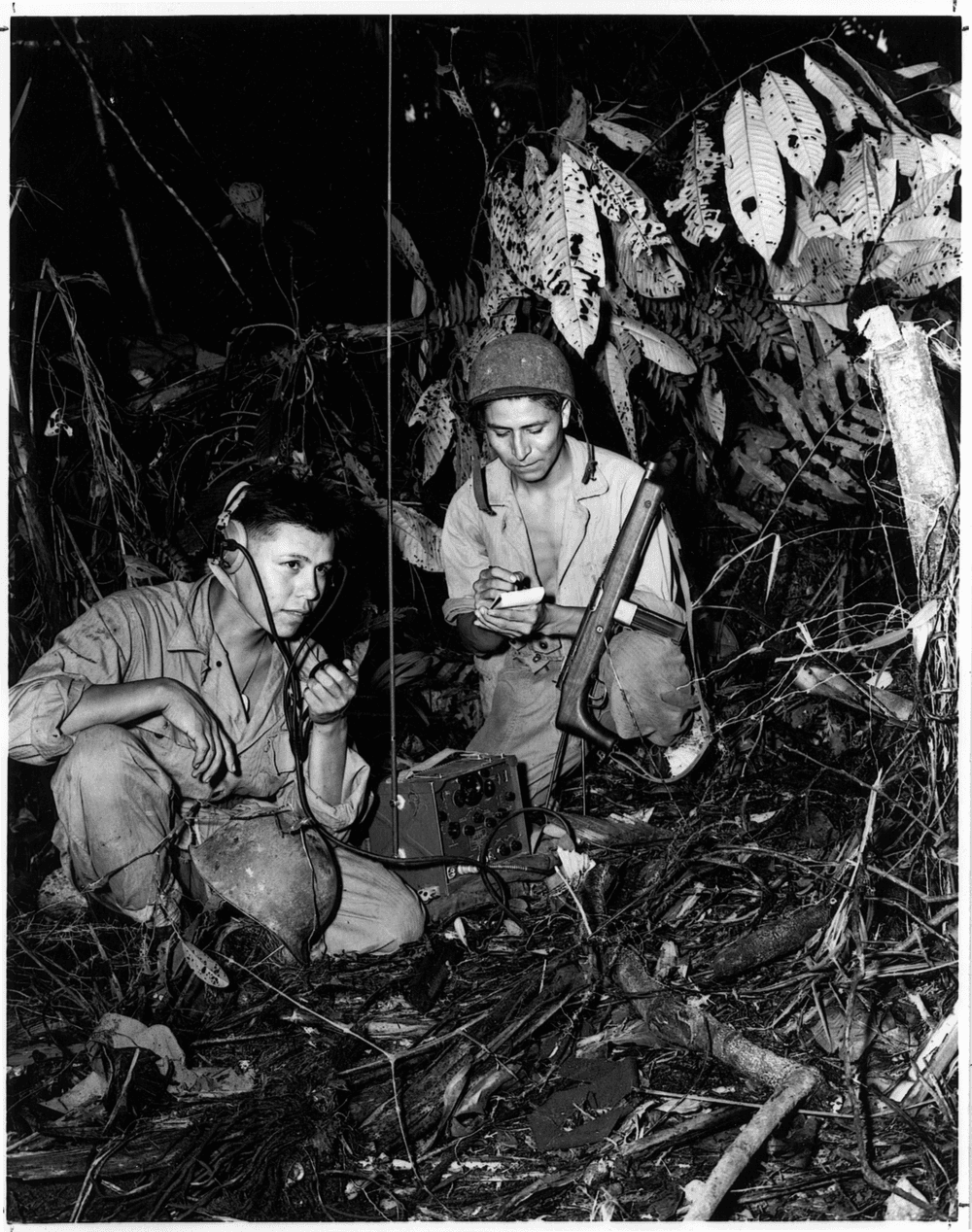 Navajo Indian Code Talkers Henry Bake and George Kirk, 1943 - Native ...