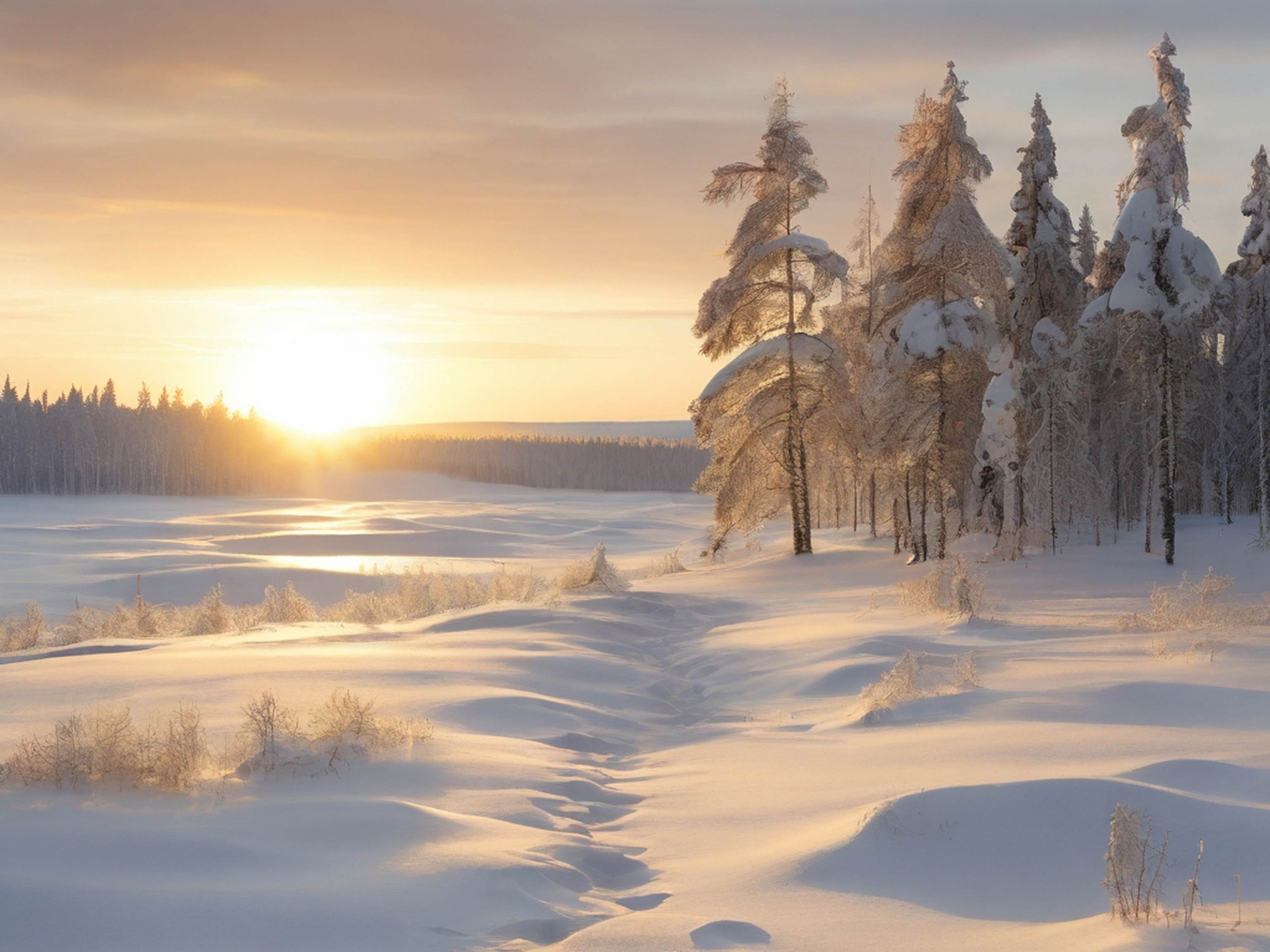Nature's Detail: The Enchanted Sunrise in Lapland