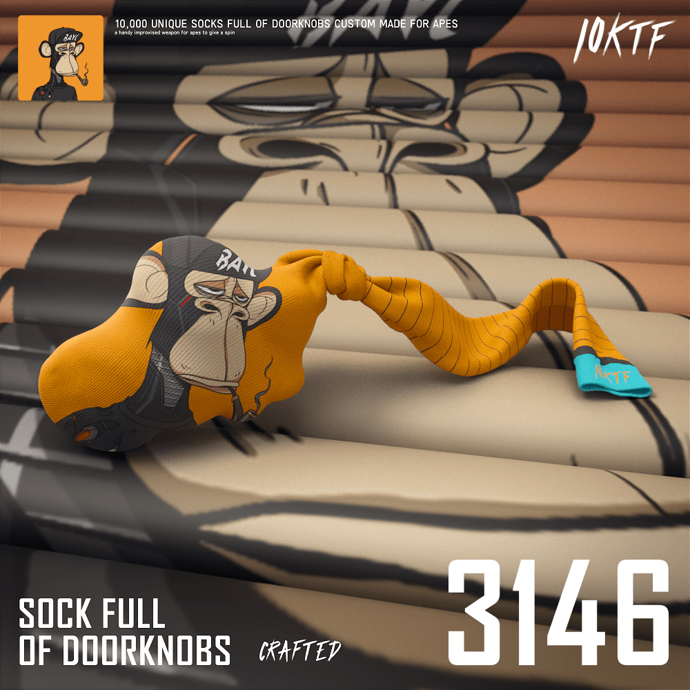 Ape Sock Full of Doorknobs #3146