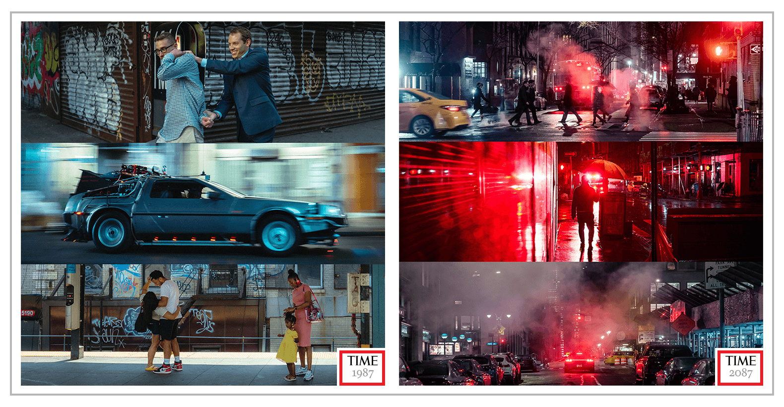 TIME TRAVEL, 1987 by Mike Szpot & The fog of time, 2087 by Dave Krugman
