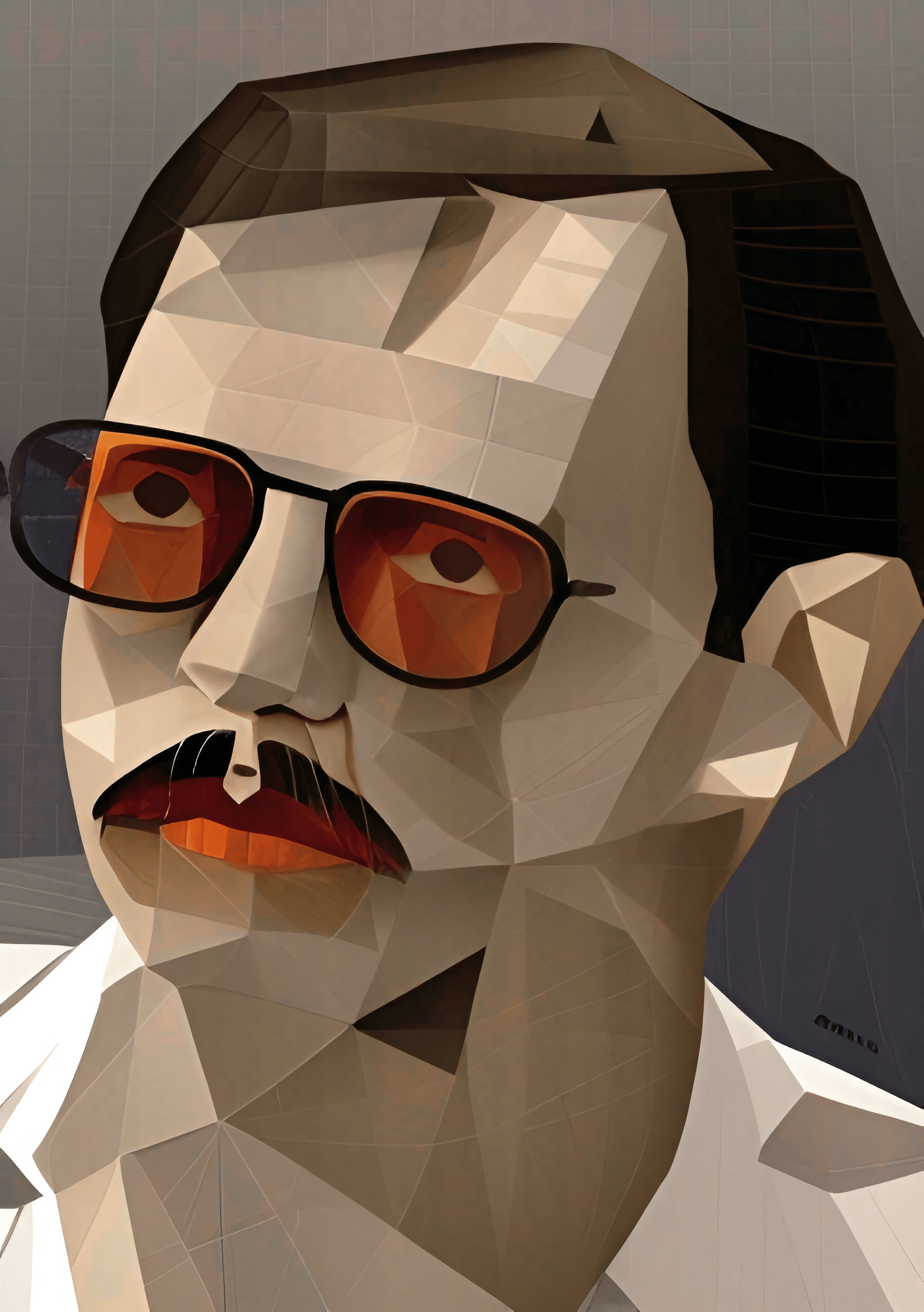 Criminal Gary Ridgway geometric portrait