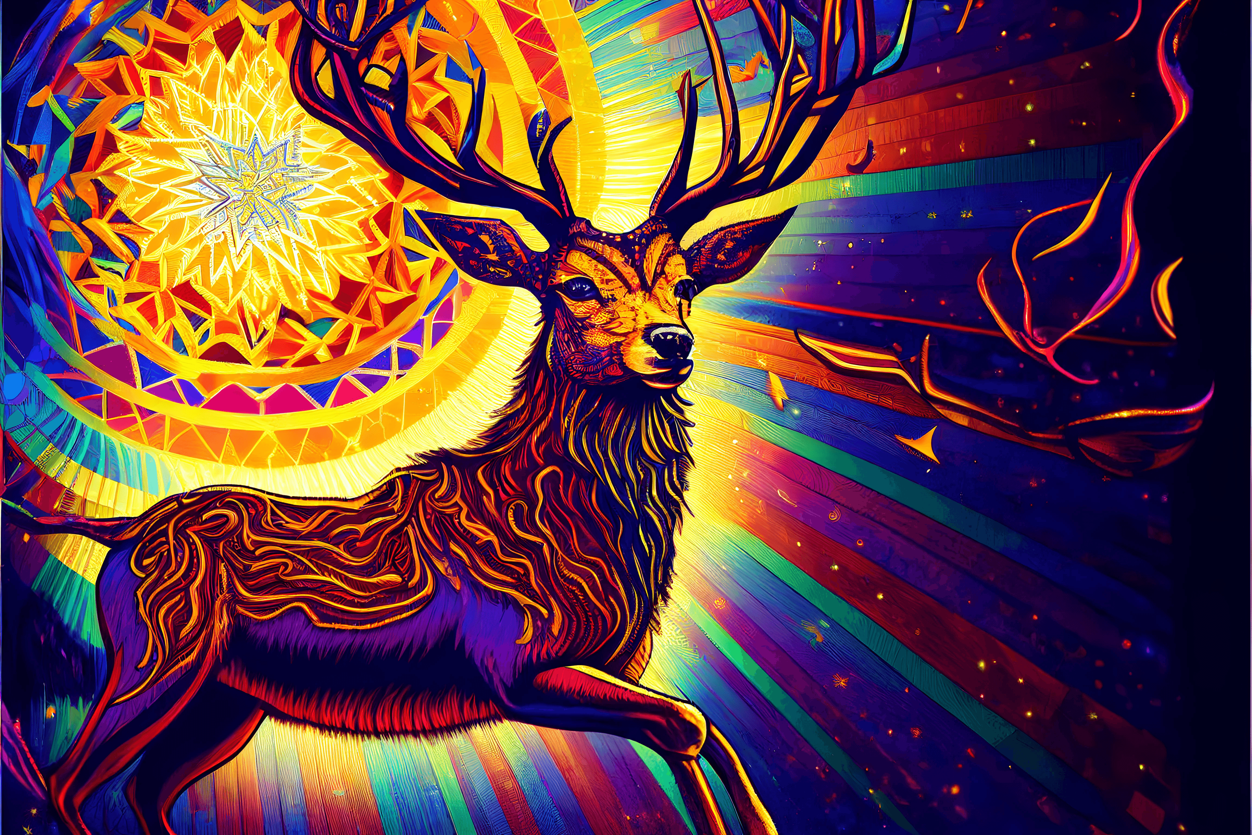 Colourful painted Stag 13