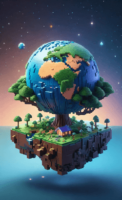 Pixel island planet collection image