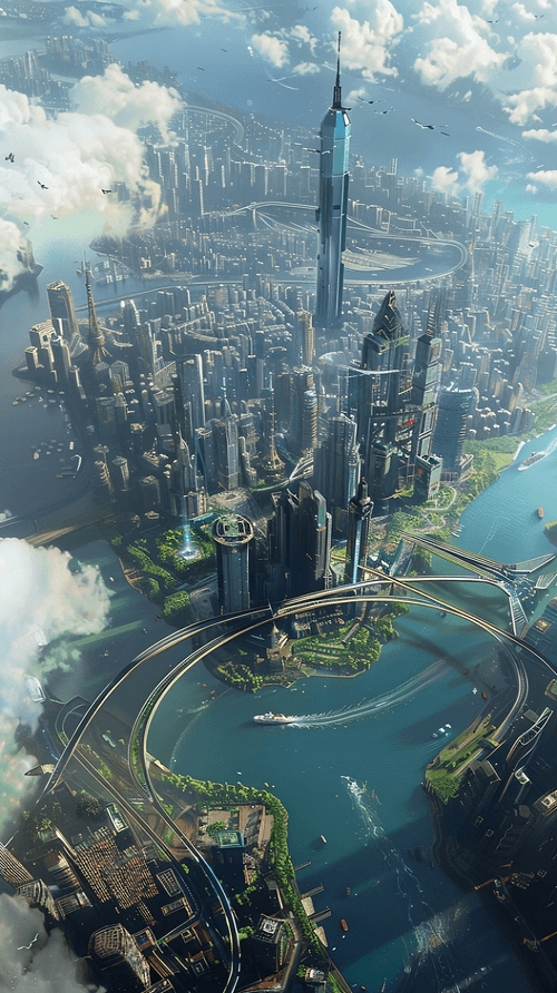 Aerial cityscape