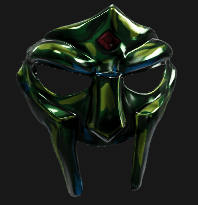 Green Metal MF DOOM mask - Signed (1/4)