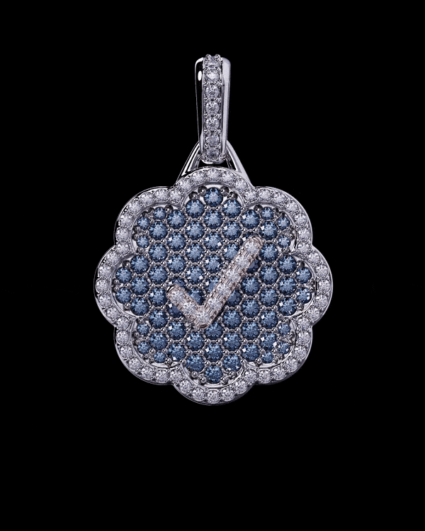 The Pave Diamond Check Pendant