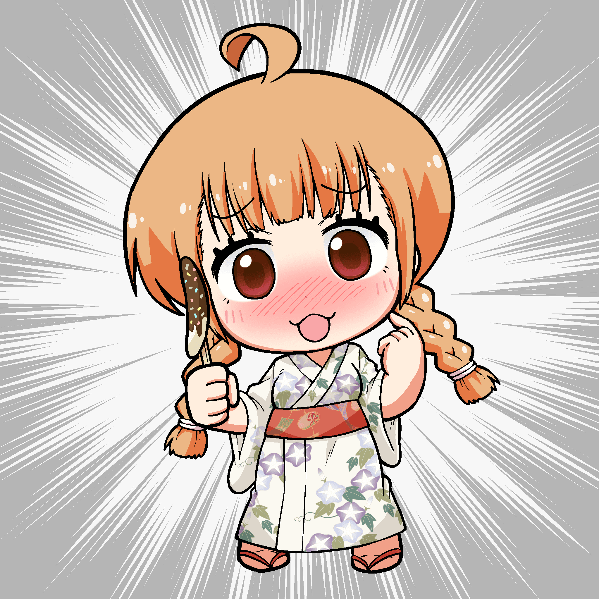 Tere QN! orange yukata #10524