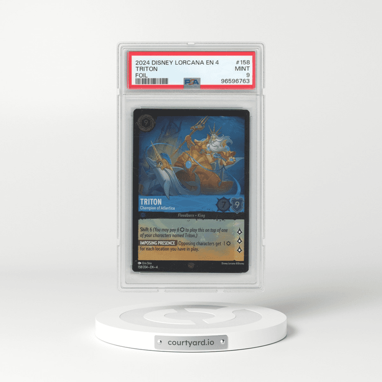 2024 Disney Lorcana EN 4-Ursula's Return #158 Triton - Champion of Atlantica - Foil (PSA 9 MINT)
