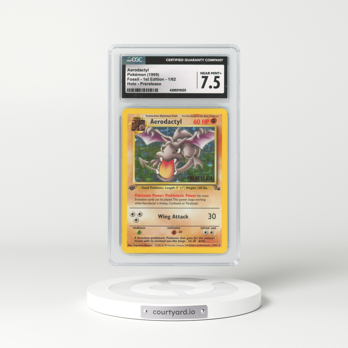 Pokemon Fossil Aerodactyl 1/62 CGC 7 No Subs