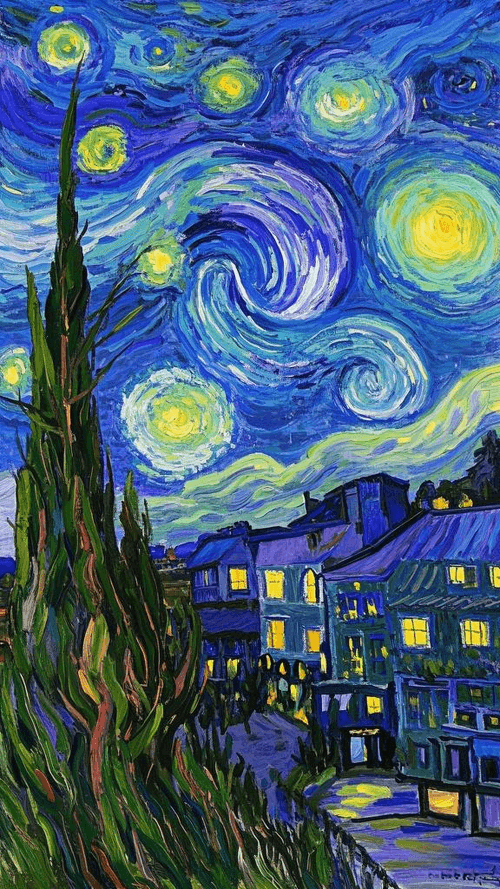 NFT in the style of Vincent Van Gogh's painting - Starry Night