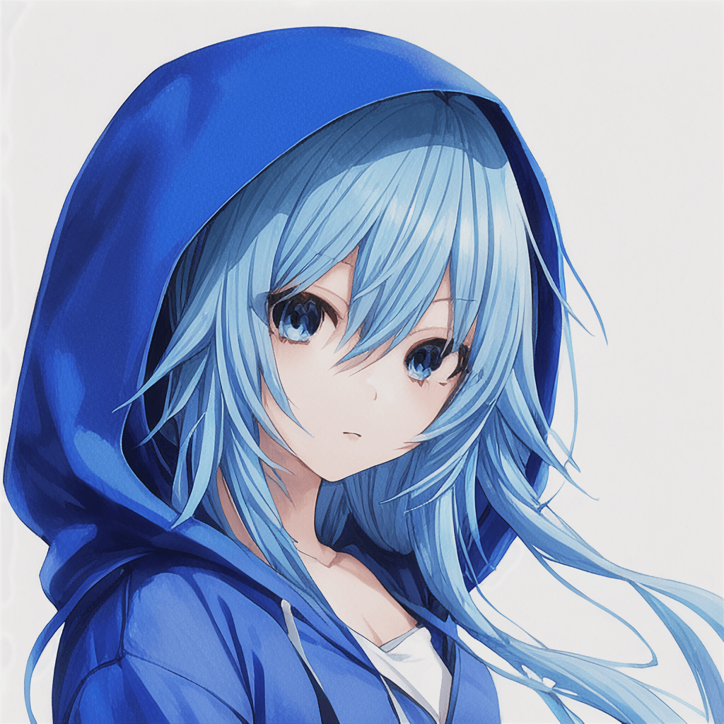 blue hoodie girl icon