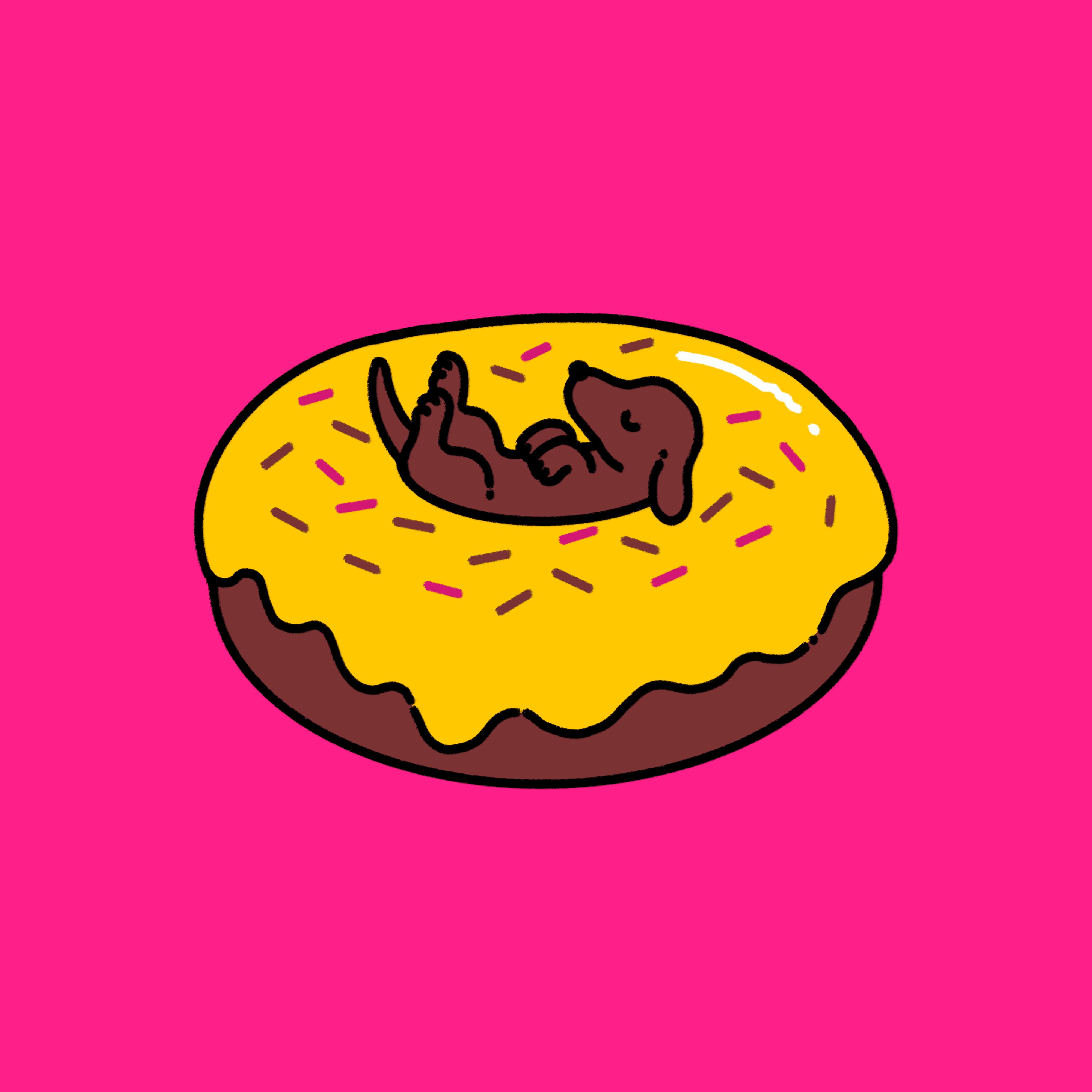 Banana chocolate donuts dog