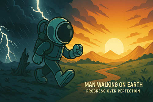 Man Walking On Earth