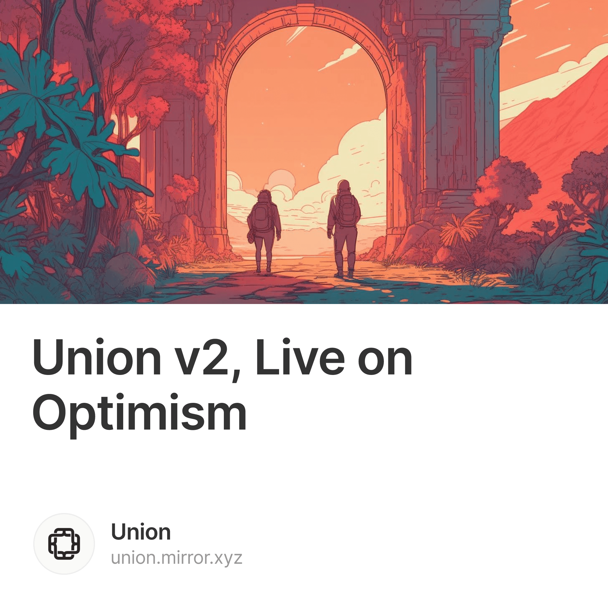 Union v2, Live on Optimism 17/500