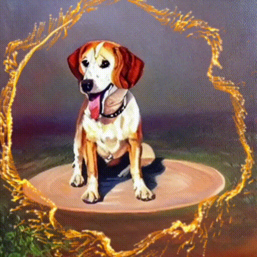 Art Painting Video of a Puppy Beagle