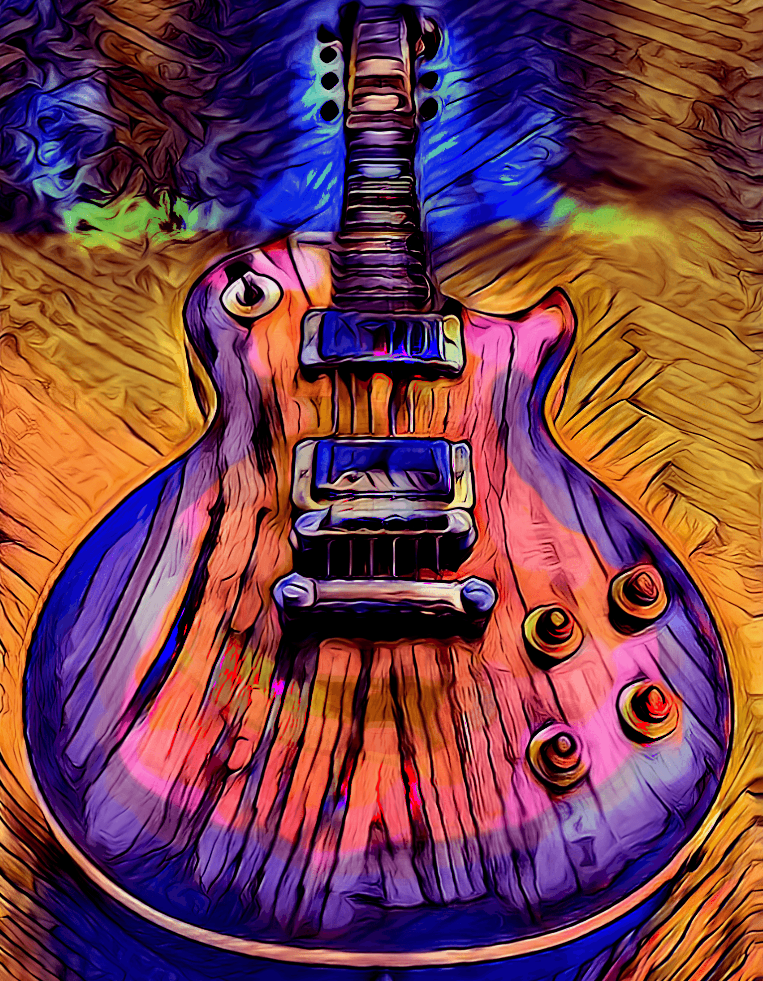 Gibson Les Paul LSD "If Music were Colors, and Paintings were Songs" by: duhpez