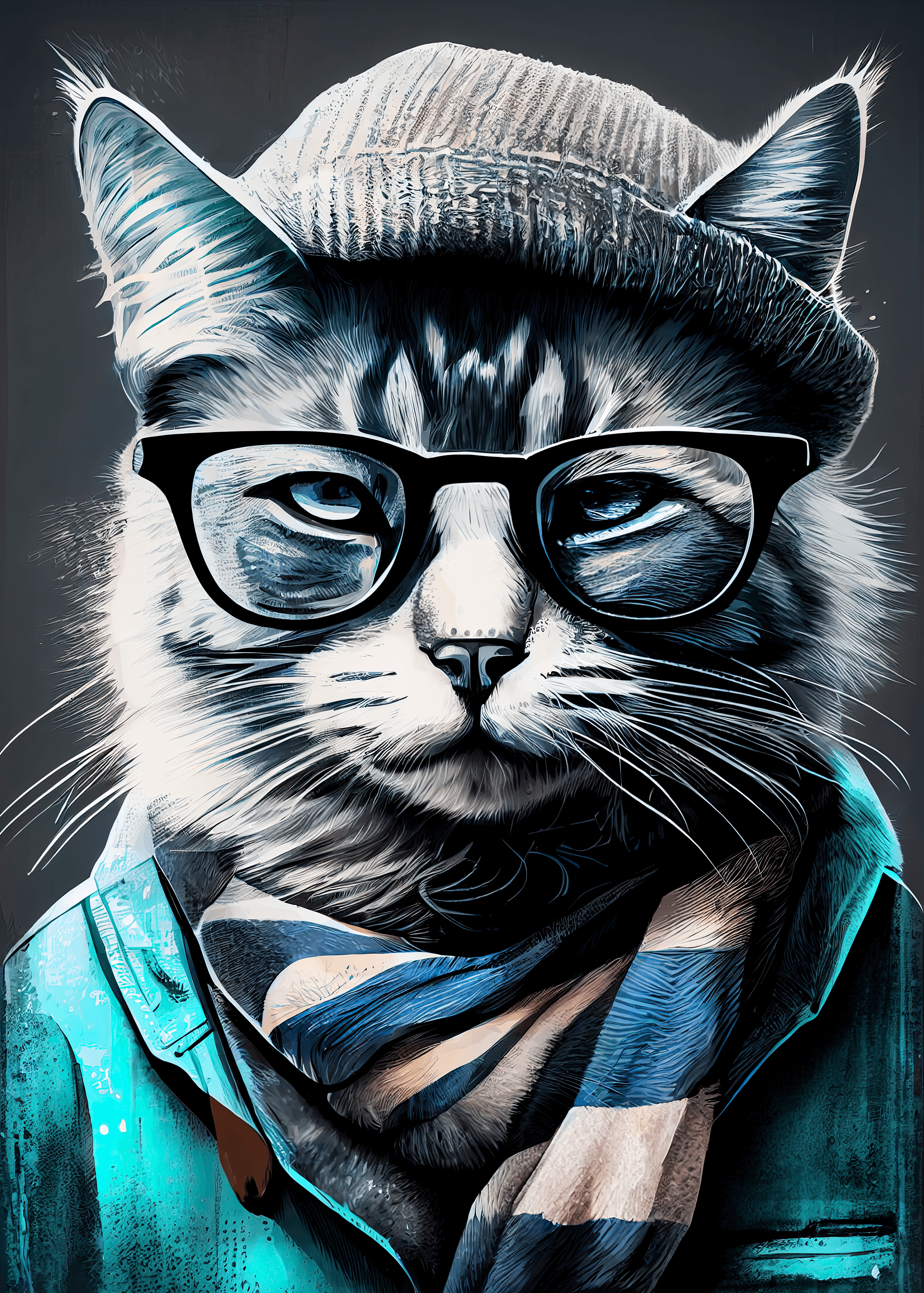 Hipster cat Waldo