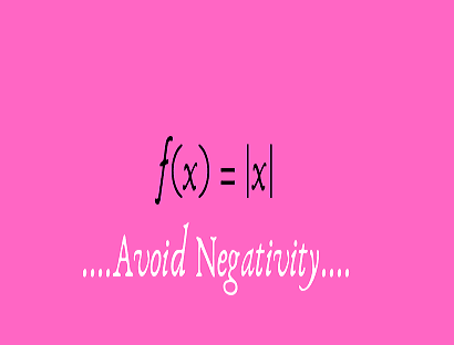 f(x) = |x| = Avoid Negativity
