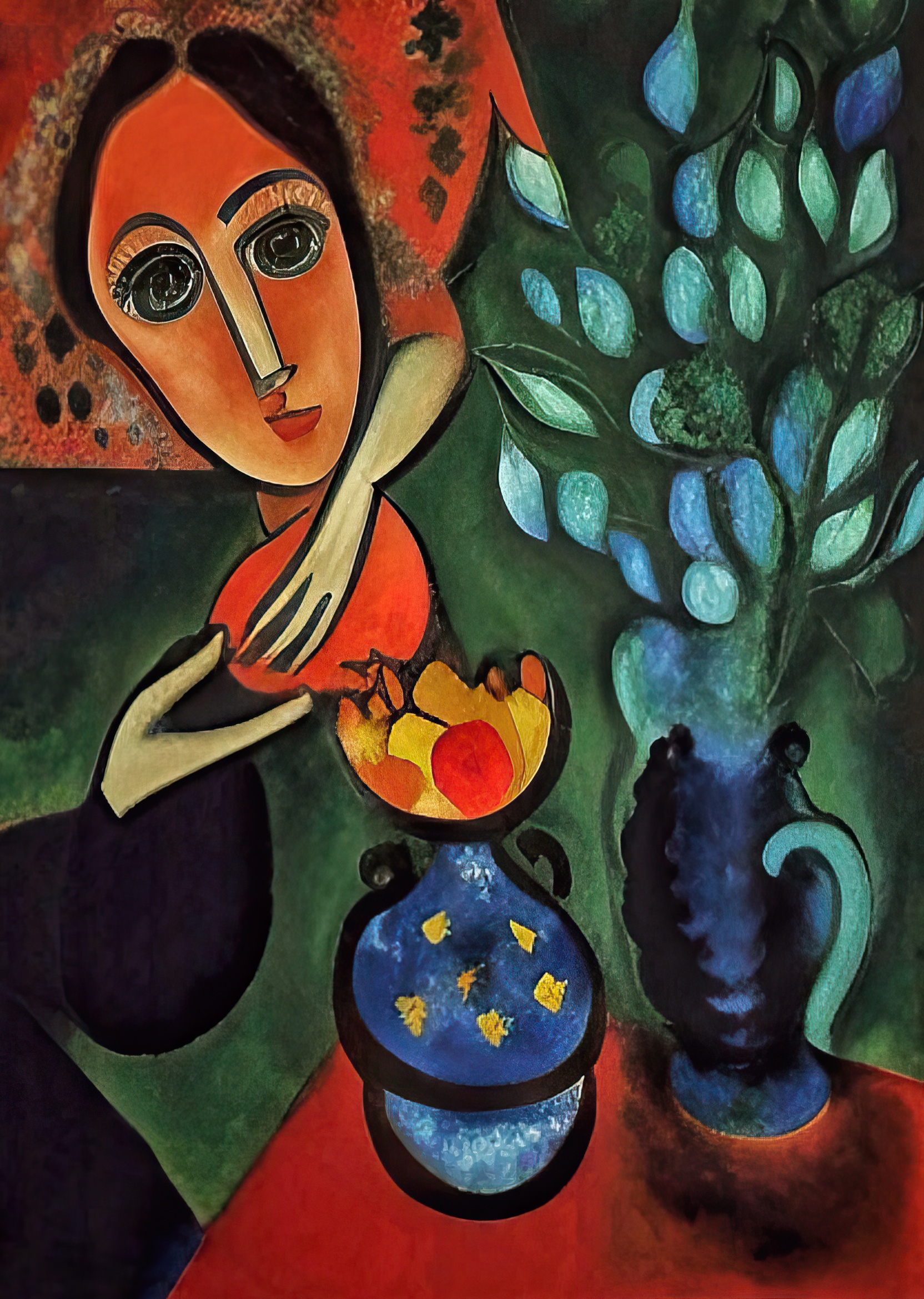 'The Woman and the Blue Vases' |Paolo Galleri|
