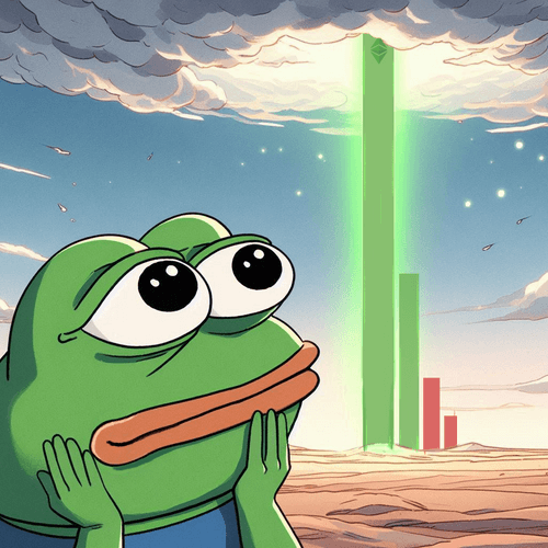 "Pepe ETH Rise" By Zeyol - Pepecoin: Paint Gallery | OpenSea