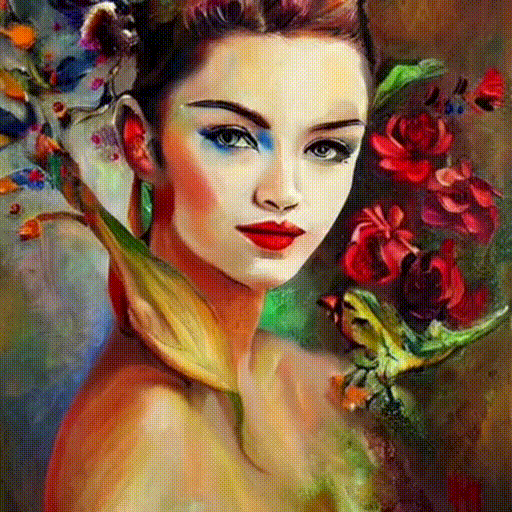 Art Digital Painting Video of a  Woman and Roses