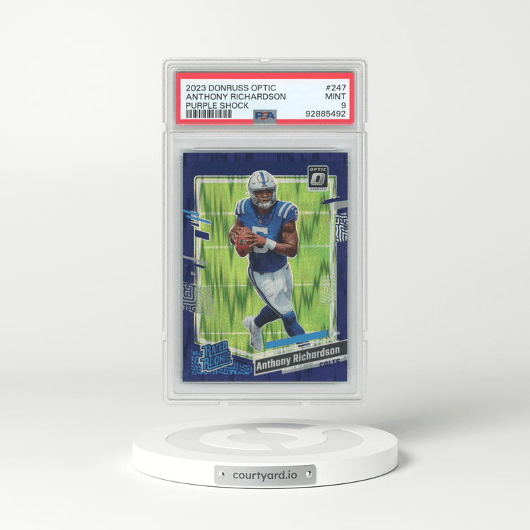 2023 Panini Donruss Optic #247 Anthony Richardson - Purple Shock (PSA 9 MINT)