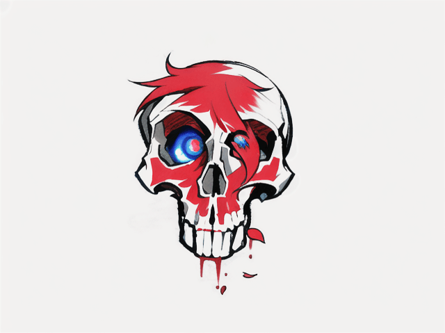 _red skull red eye anime_