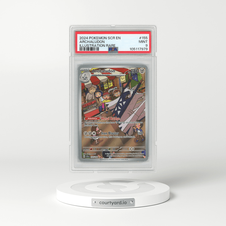 2024 Pokémon Scr EN-Stellar Crown #155 Archaludon - Illustration Rare (PSA 9 MINT)