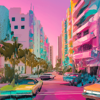 Glitched Art Deco Miami